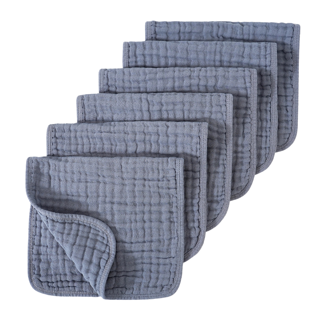 Baby Burpdoeken Muslin Katoen β 6-Pack β Extra Zacht, Absorberend & Groot 25Γ50 cm β Spuugdoeken voor Jongens & Meisjes β 9 Kleuren