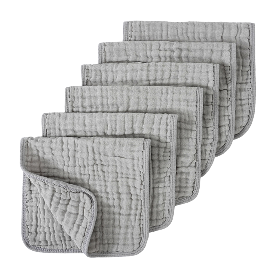 Baby Burpdoeken Muslin Katoen β 6-Pack β Extra Zacht, Absorberend & Groot 25Γ50 cm β Spuugdoeken voor Jongens & Meisjes β 9 Kleuren