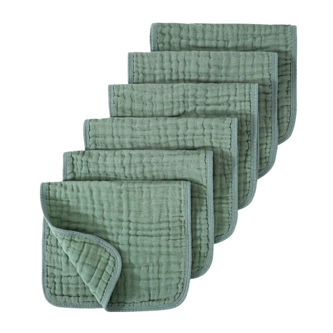 Baby Burpdoeken Muslin Katoen β 6-Pack β Extra Zacht, Absorberend & Groot 25Γ50 cm β Spuugdoeken voor Jongens & Meisjes β 9 Kleuren