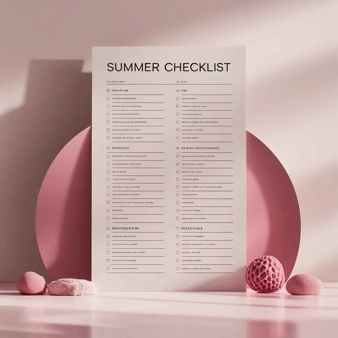 een zomerse checklist voor essentials van een baby