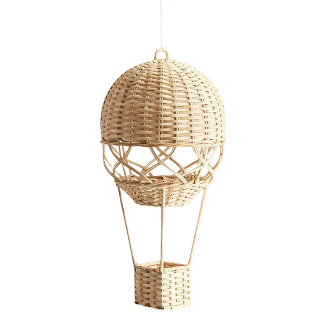 Handgeweven rieten luchtballon decoratie babykamer