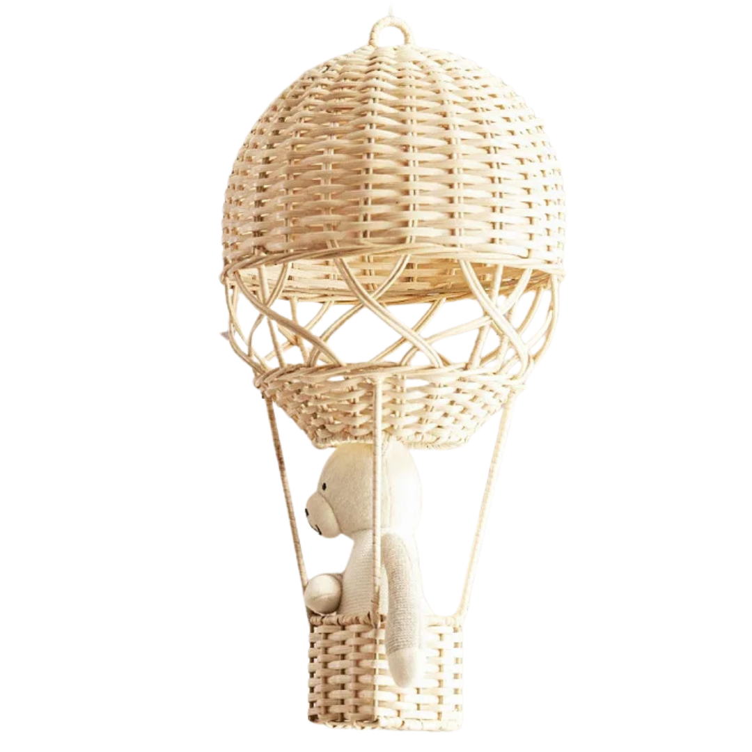 Handgeweven rieten luchtballon decoratie babykamer