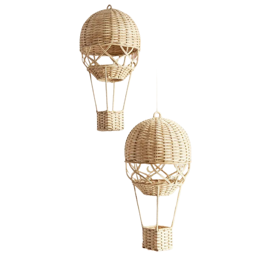 Handgeweven rieten luchtballon decoratie babykamer