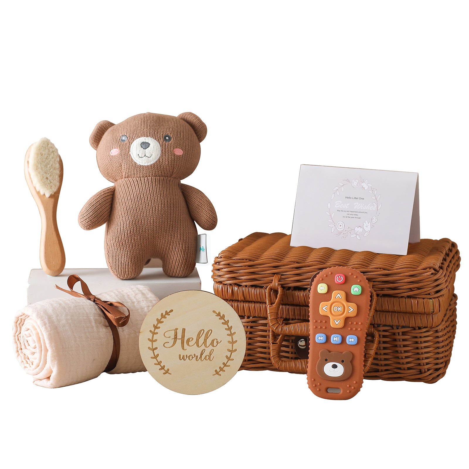 Eco Chic Kraamcadeau - met Rieten koffertje