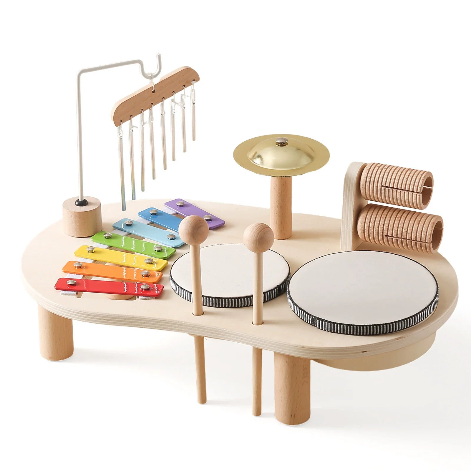 Houten muziekset voor baby's en peuters