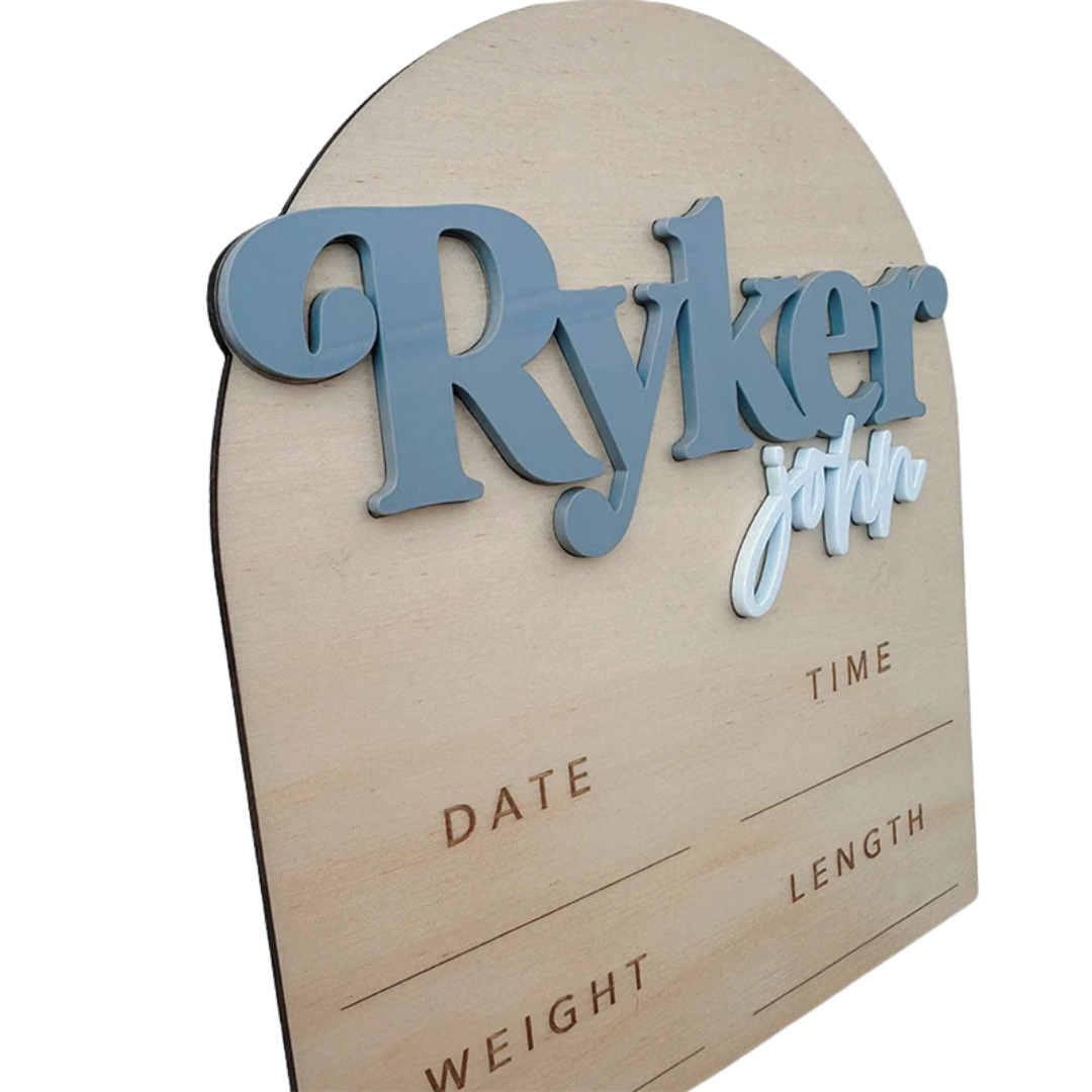 Gepersonaliseerde houten babynaam Plaque - baby aankondiging