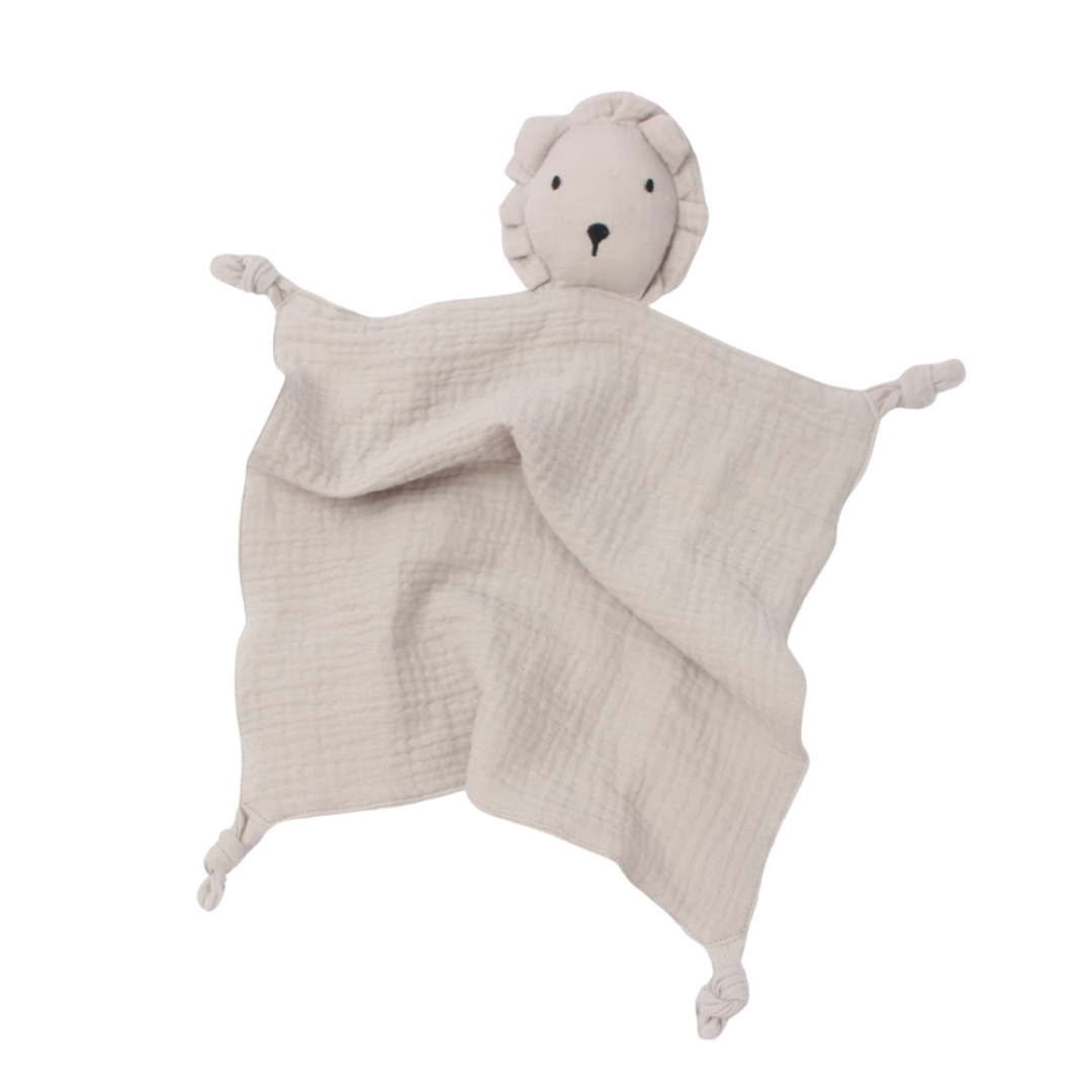 Katoenen mousseline knuffeldoekje leeuw