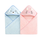Baby Badcape met Capuchon – Zachte Coral Fleece Handdoek (80x80 cm)