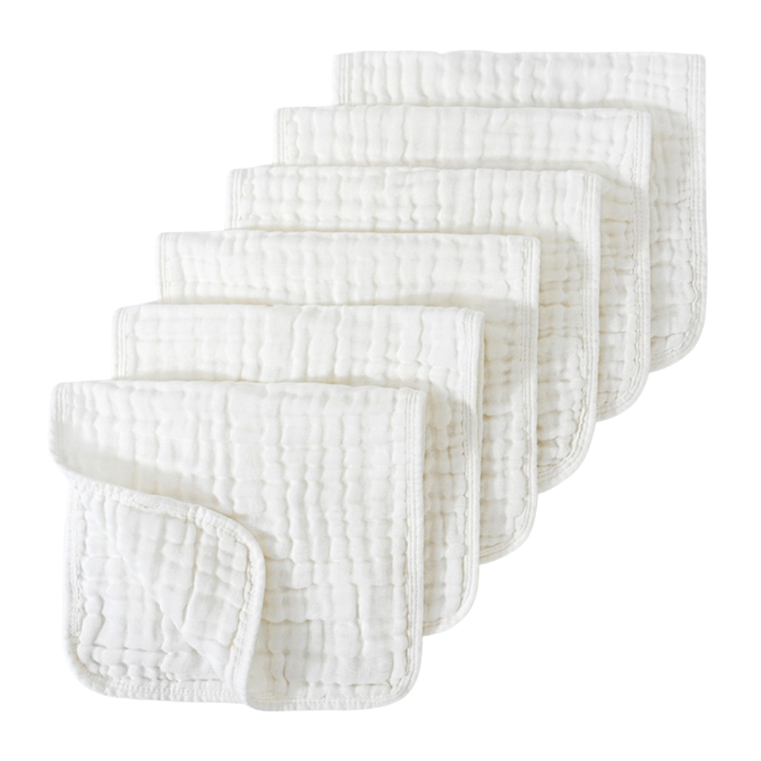 Baby Burpdoeken Muslin Katoen – 6-Pack – Extra Zacht, Absorberend & Groot 25×50 cm – Spuugdoeken voor Jongens & Meisjes – 9 Kleuren