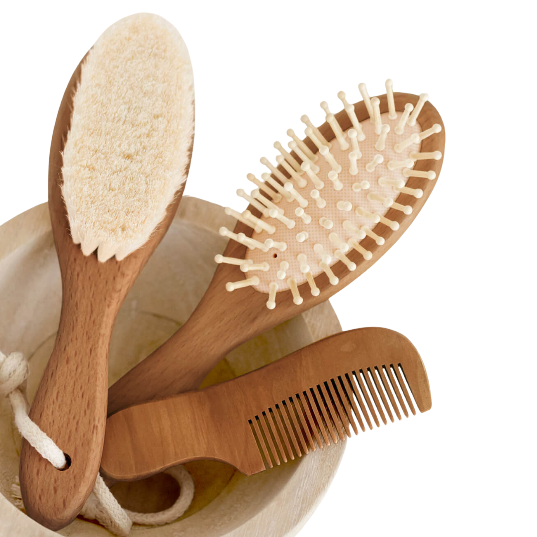 Set van 4 - Baby haarborstel en kam Gift Box