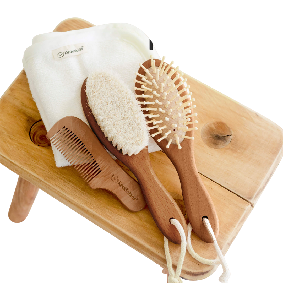 Set van 4 - Baby haarborstel en kam Gift Box