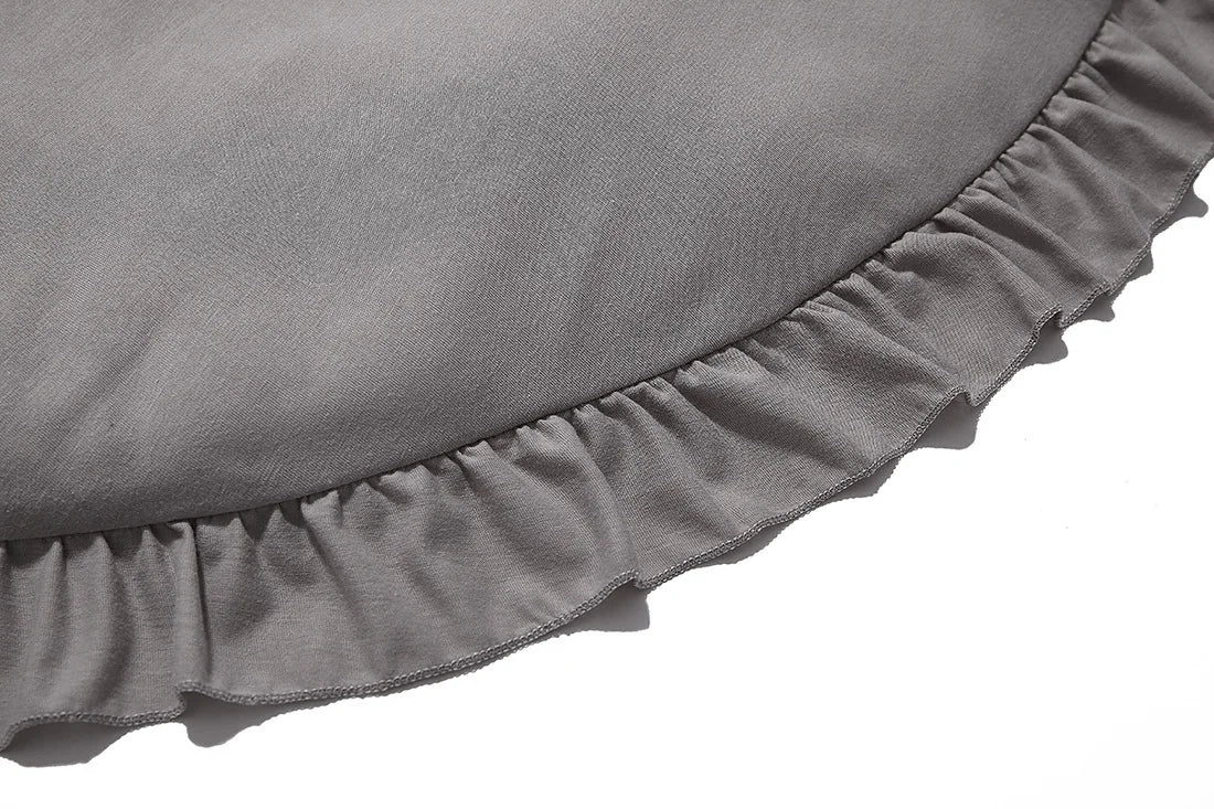 Rond speelkleed met ruches grijs - detailfoto ruches