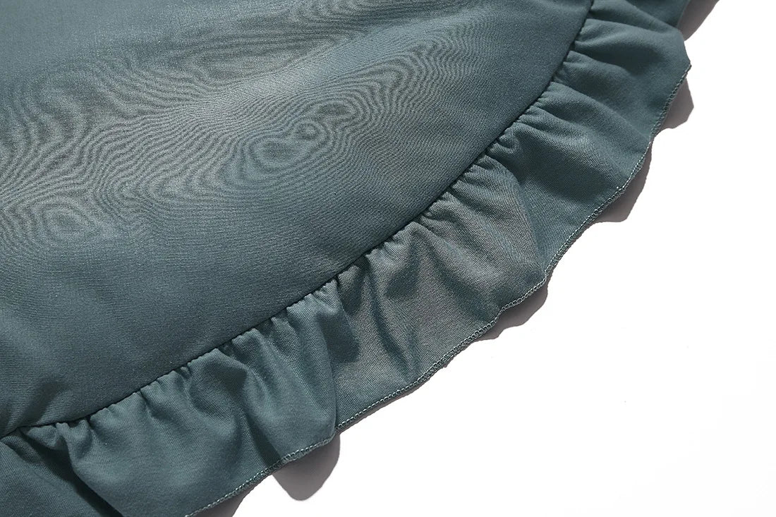 Rond speelkleed met ruches groen