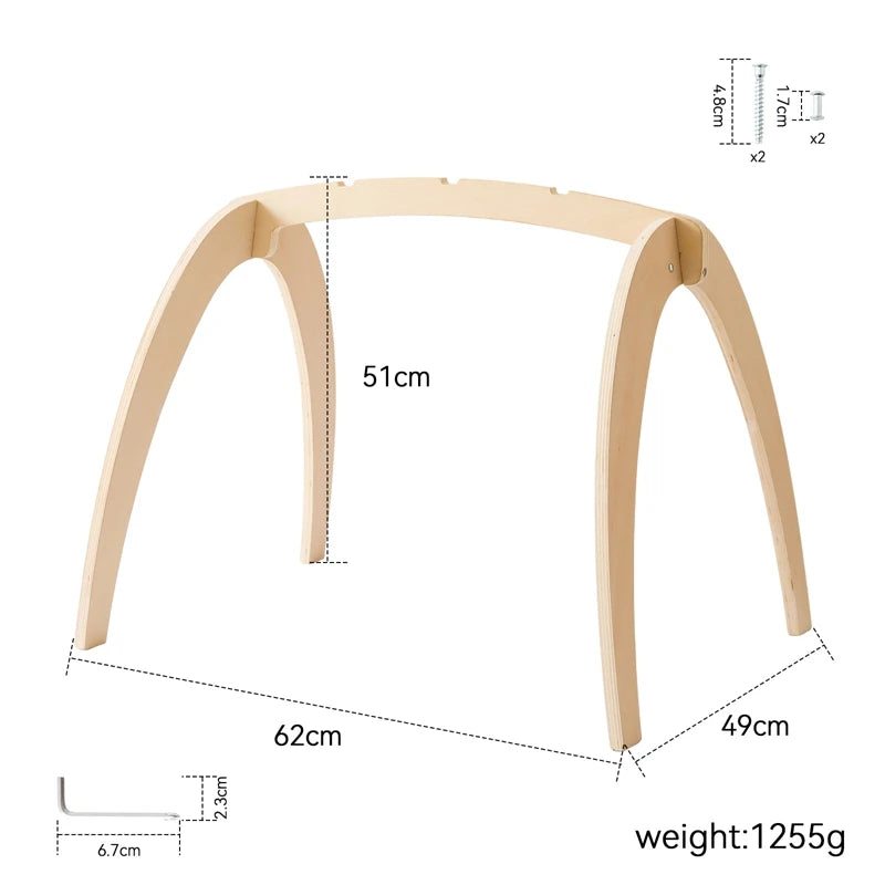 Houten Baby Speelboog – Montessori Speelgym voor Pasgeborenen en Baby’s