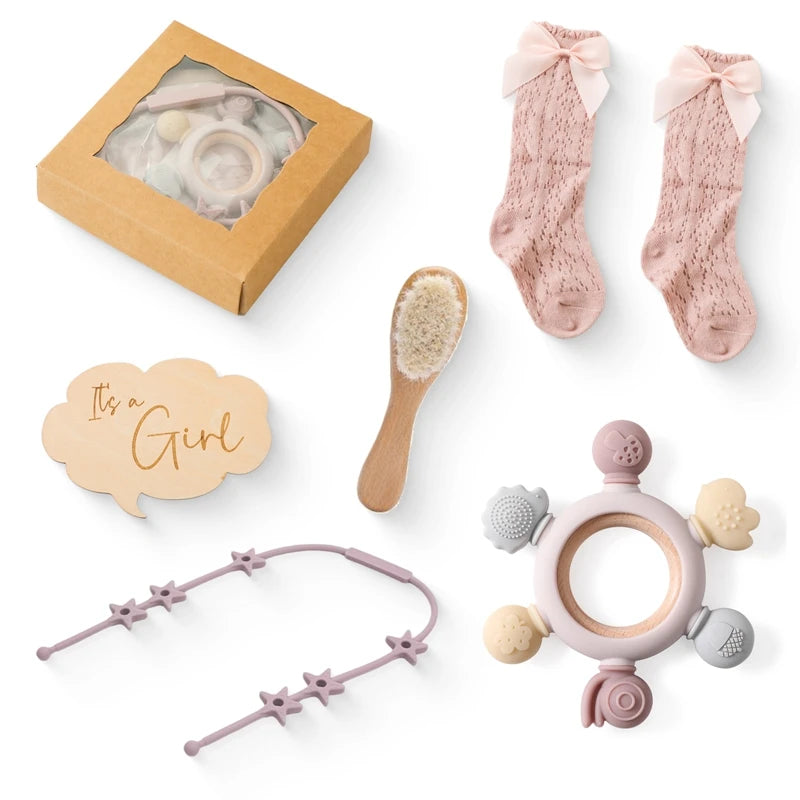 Lieve Pastelkleurige Kraamcadeau - It's A Girl!