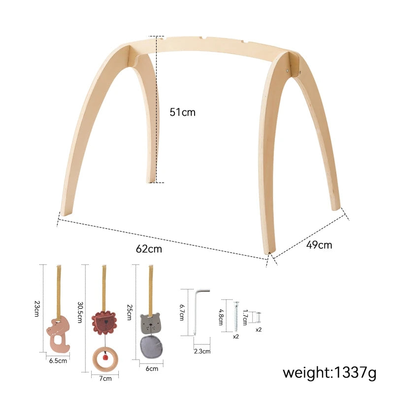 Houten Baby Speelboog – Montessori Speelgym voor Pasgeborenen en Baby’s