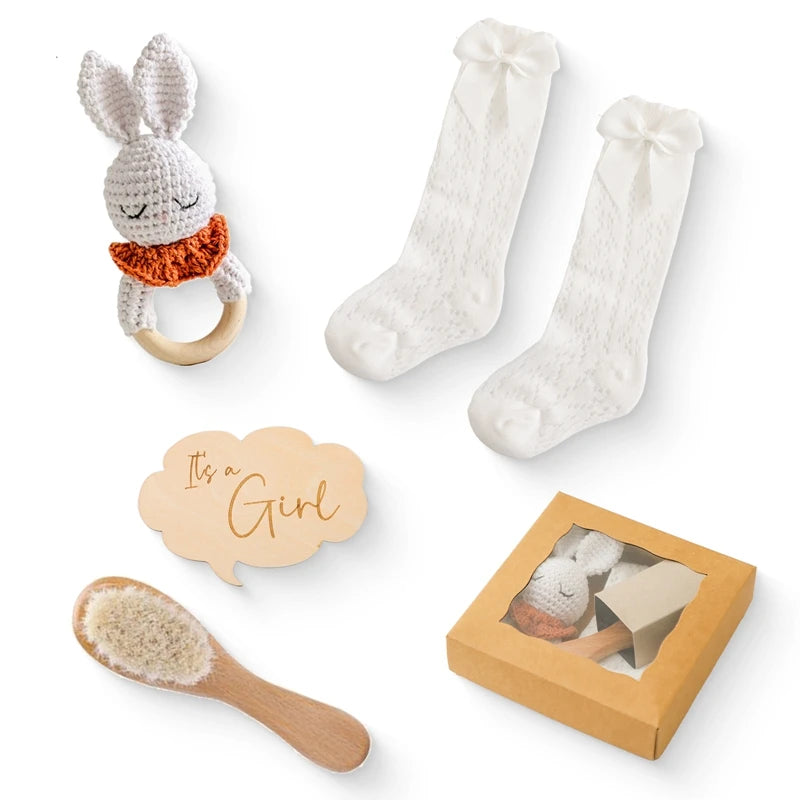 Kraamcadeau - Dierensets met bijtring in een mooie cadeauverpakking