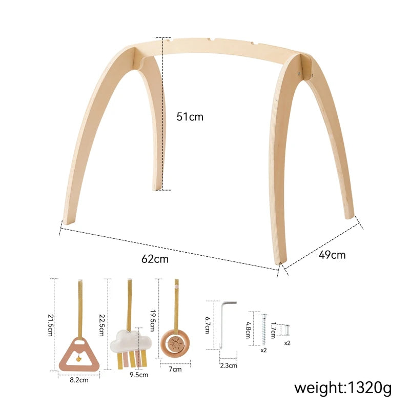 Houten Baby Speelboog – Montessori Speelgym voor Pasgeborenen en Baby’s