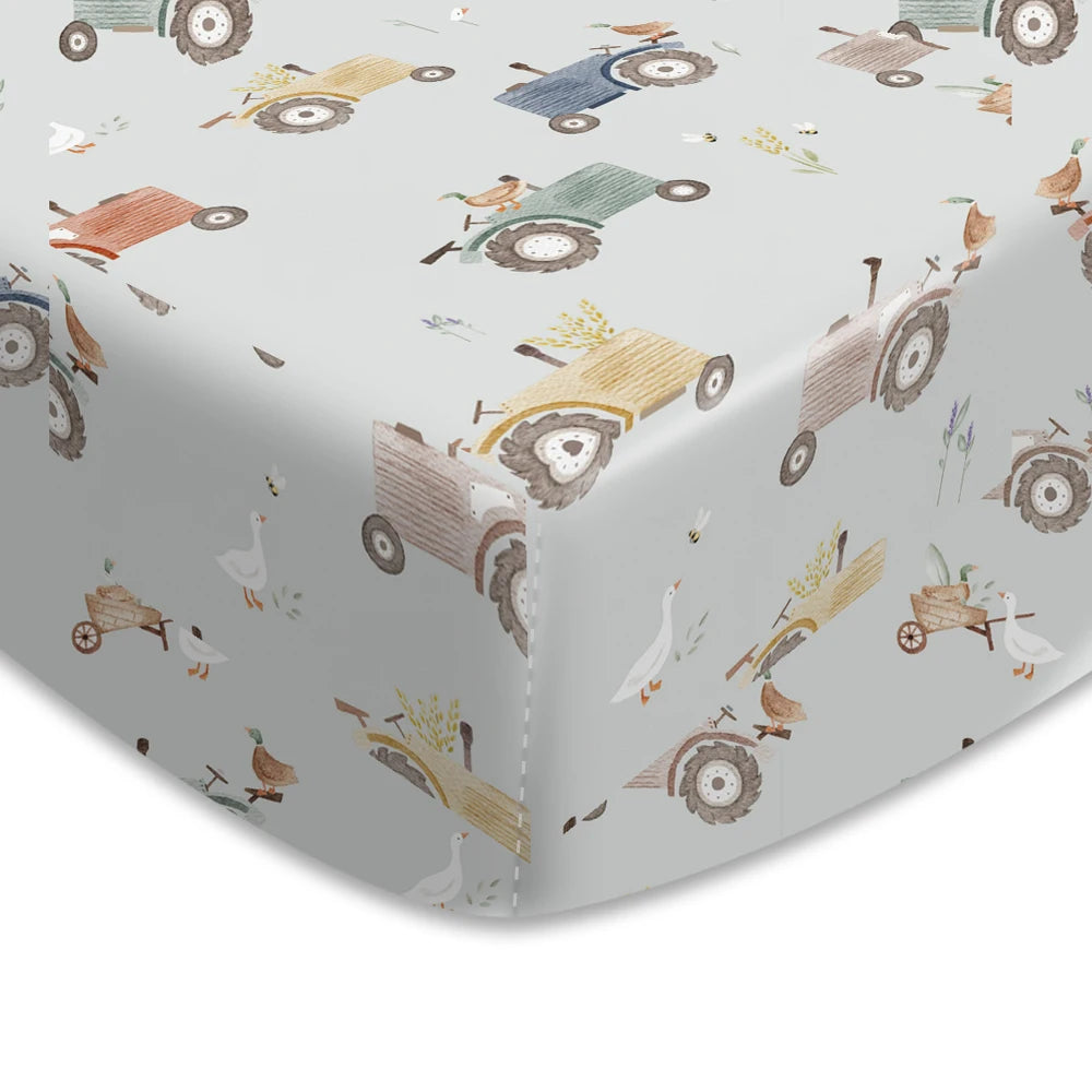 100% Polyester 130*70CM Fitted Bassinet Sheets for Baby Girl Boy Soft Breathable Baby Bassinet Sheets