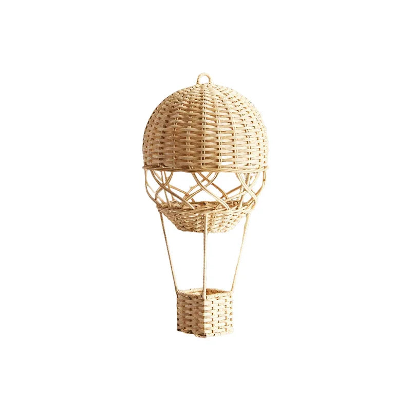 Handgeweven rieten luchtballon decoratie babykamer