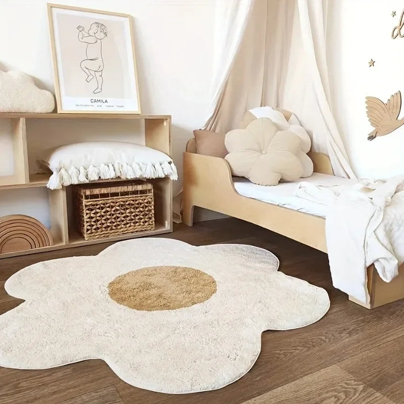 Zachte Pluche Bloemen Tapijt voor baby - of kinderslaapkamer
