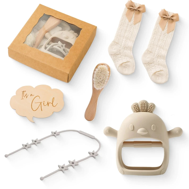 Lieve Pastelkleurige Kraamcadeau - It's A Girl!