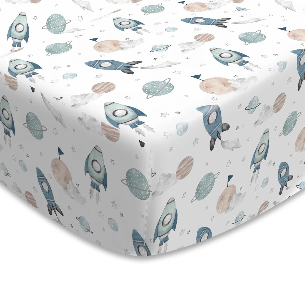 100% Polyester 130*70CM Fitted Bassinet Sheets for Baby Girl Boy Soft Breathable Baby Bassinet Sheets