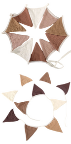Stoffen vlaggen met 4 kleuren - babykamer decoratie