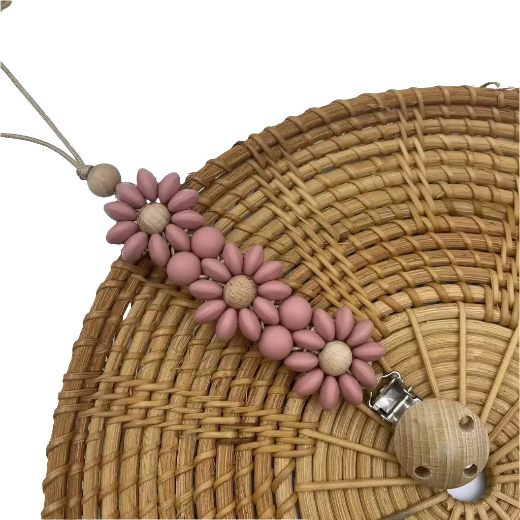 Handgemaakte Siliconen Speenkoord – Bloemdesign | Veilig & Stijlvol voor Baby’s