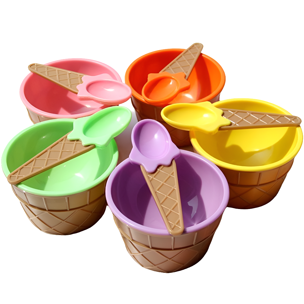 IJsco-set met Bakje en Lepel – Kleurrijk Speelgoedservies