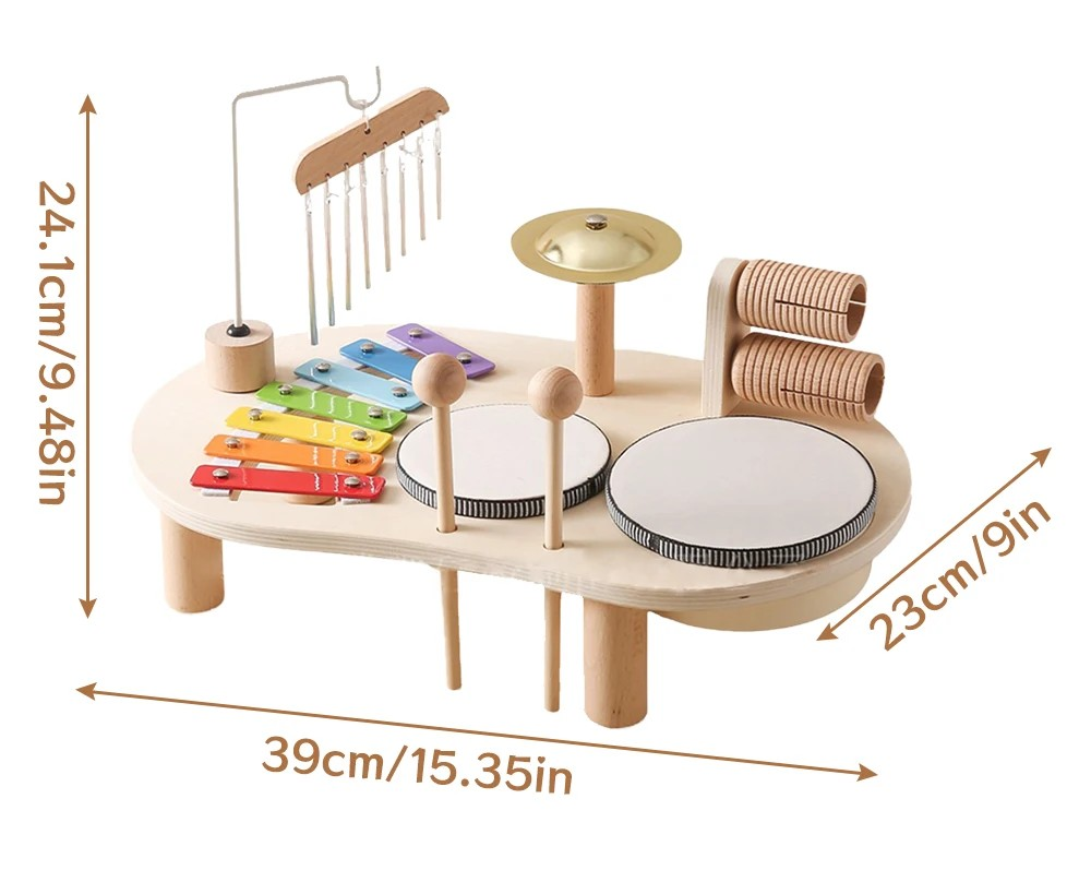 Houten muziekset voor baby's en peuters