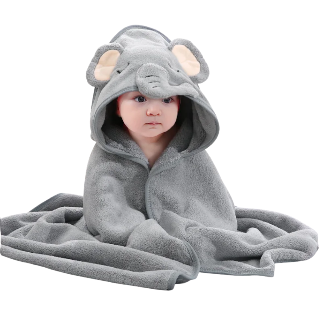 Baby Badcape met Capuchon – Zachte Coral Fleece Handdoek (80x80 cm)