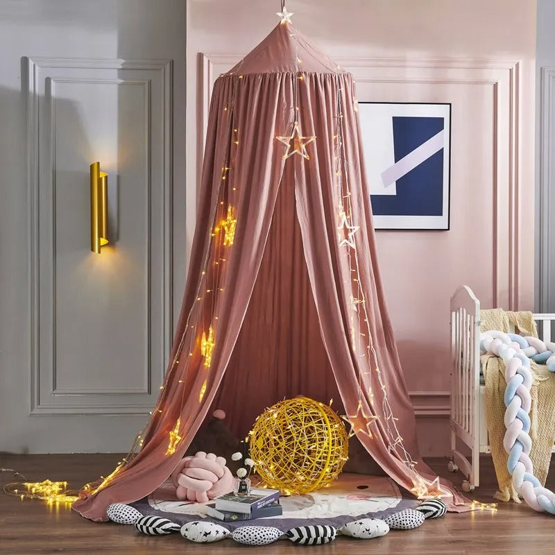 Baby klamboe en hemel voor ledikant – katoenen hangende klamboe tent voor kinderkamer decoratie