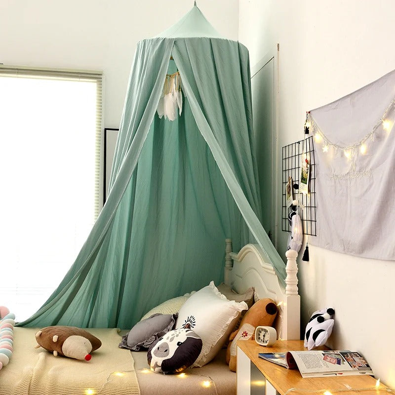 Baby klamboe en hemel voor ledikant – katoenen hangende klamboe tent voor kinderkamer decoratie