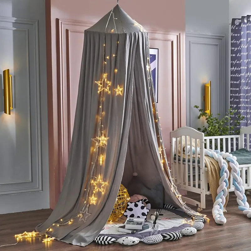 Baby klamboe en hemel voor ledikant – katoenen hangende klamboe tent voor kinderkamer decoratie