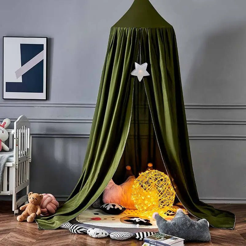 Baby klamboe en hemel voor ledikant – katoenen hangende klamboe tent voor kinderkamer decoratie