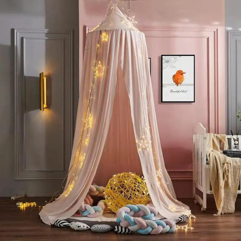 Baby klamboe en hemel voor ledikant – katoenen hangende klamboe tent voor kinderkamer decoratie